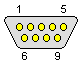 9 pin D-SUB male connector at the atari